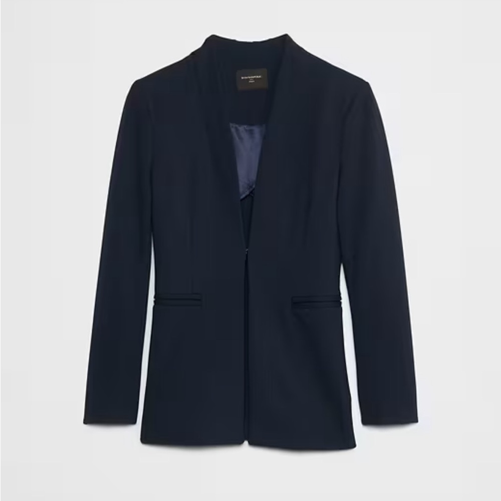 Banana Republic Factory | ponte collarless Blazer navy blue large L